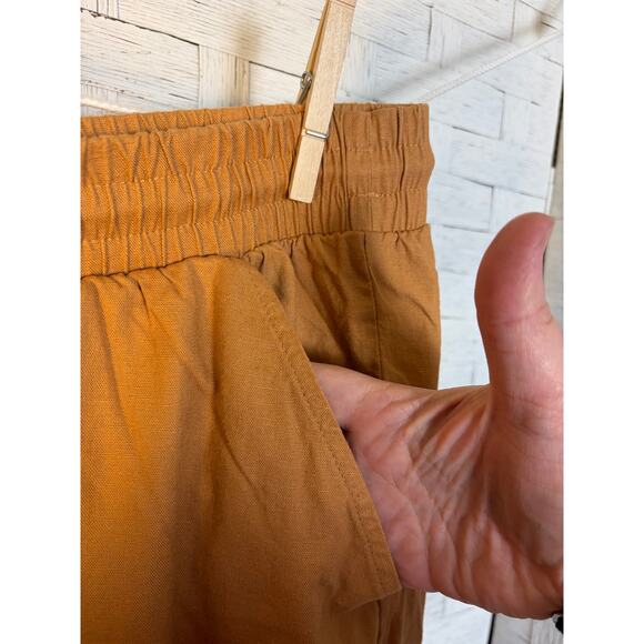 Torrid women’s shorts mustard yellow drawstring packets linen blend plus size - Picture 4 of 14